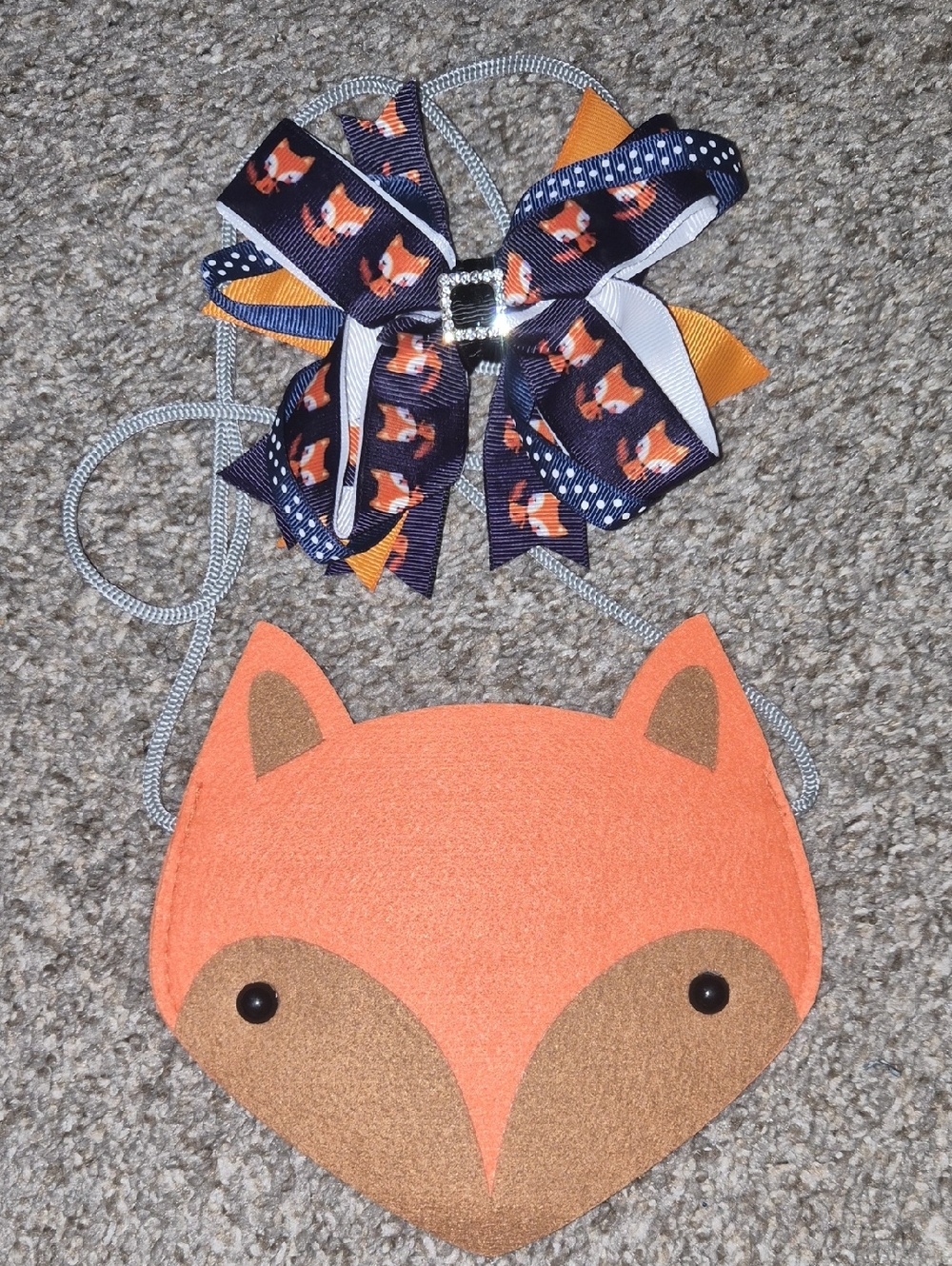 Toddler Orange Fox Crossbody Purse with Bow